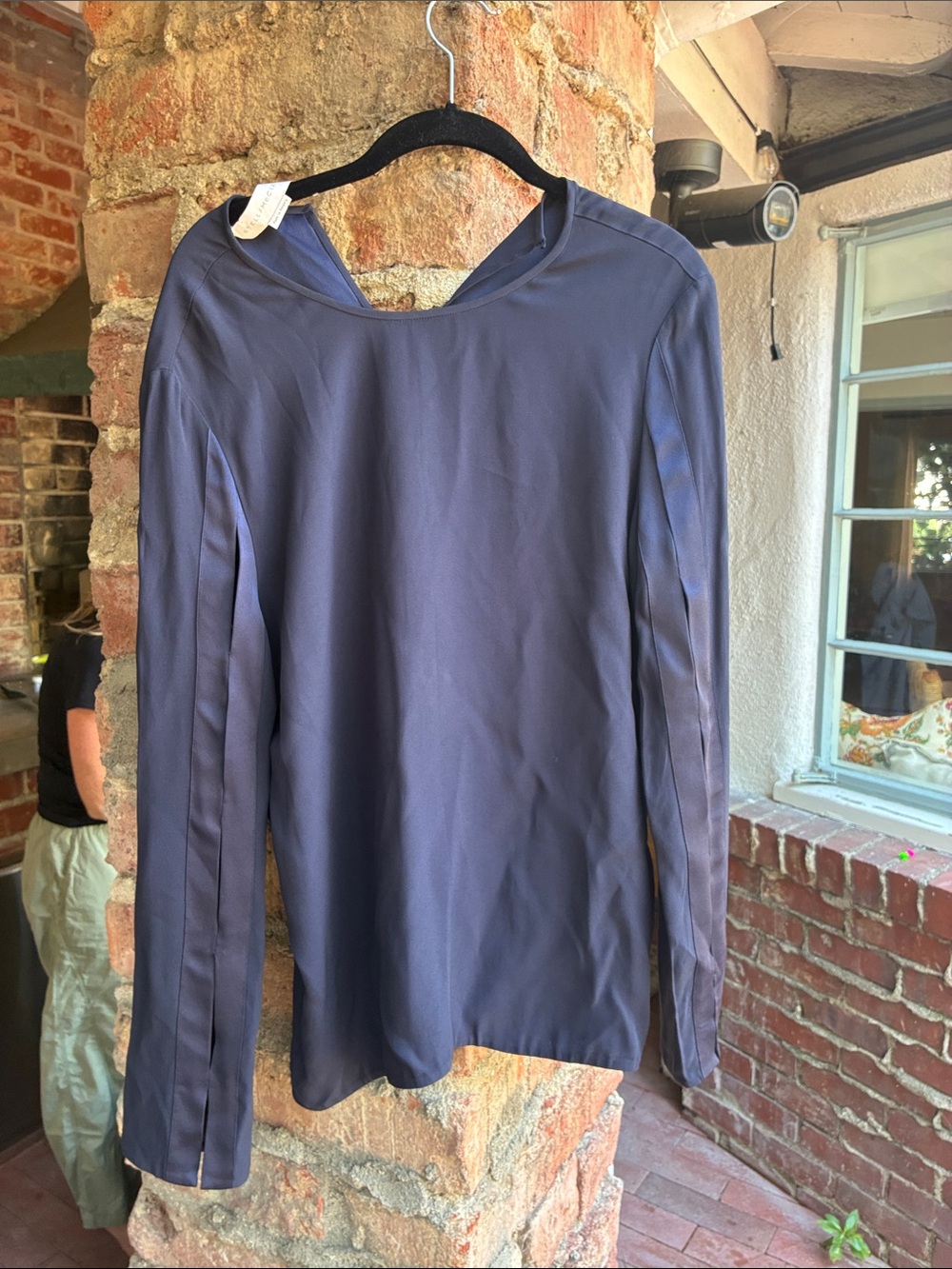 Stella McCartney Navy Long-Sleeve Crewneck Top
